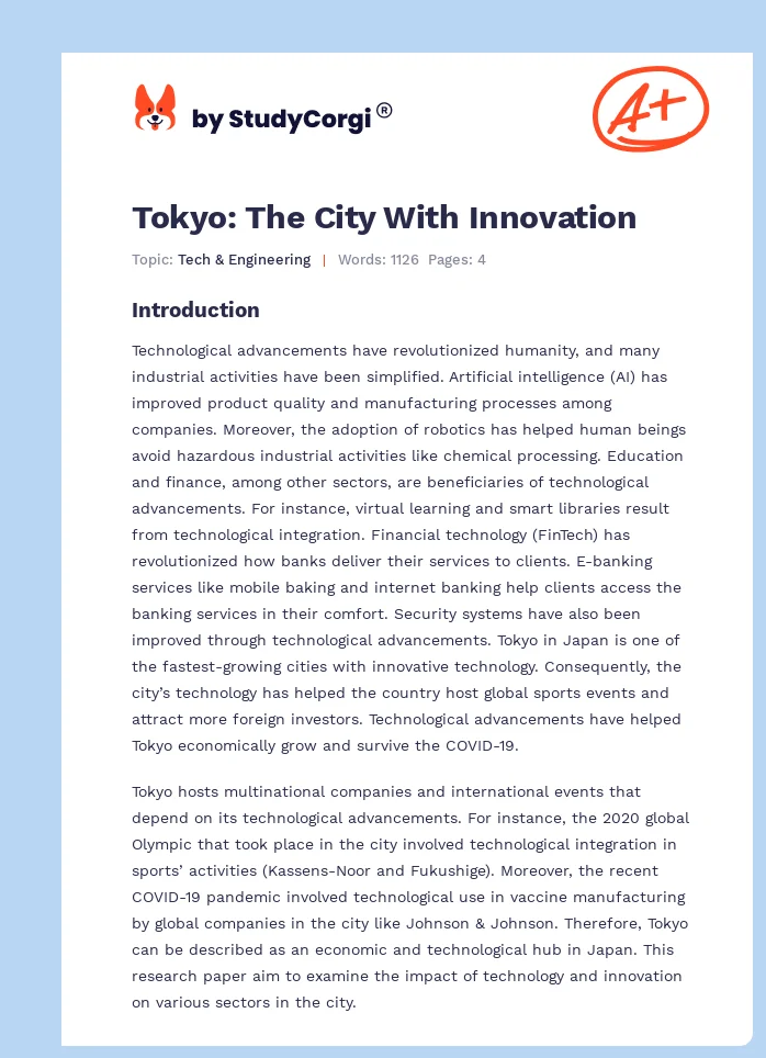 Tokyo: The City With Innovation. Page 1