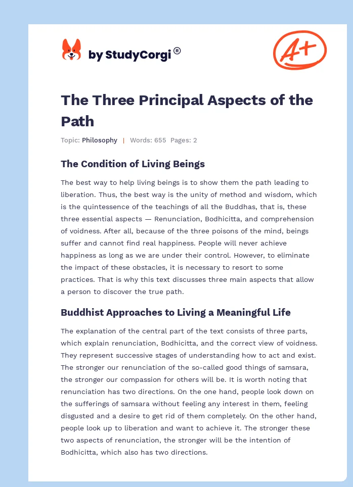 The Three Principal Aspects of the Path. Page 1