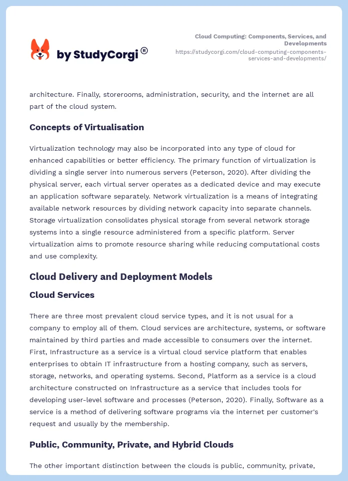 Cloud Computing: Components, Services, and Developments. Page 2