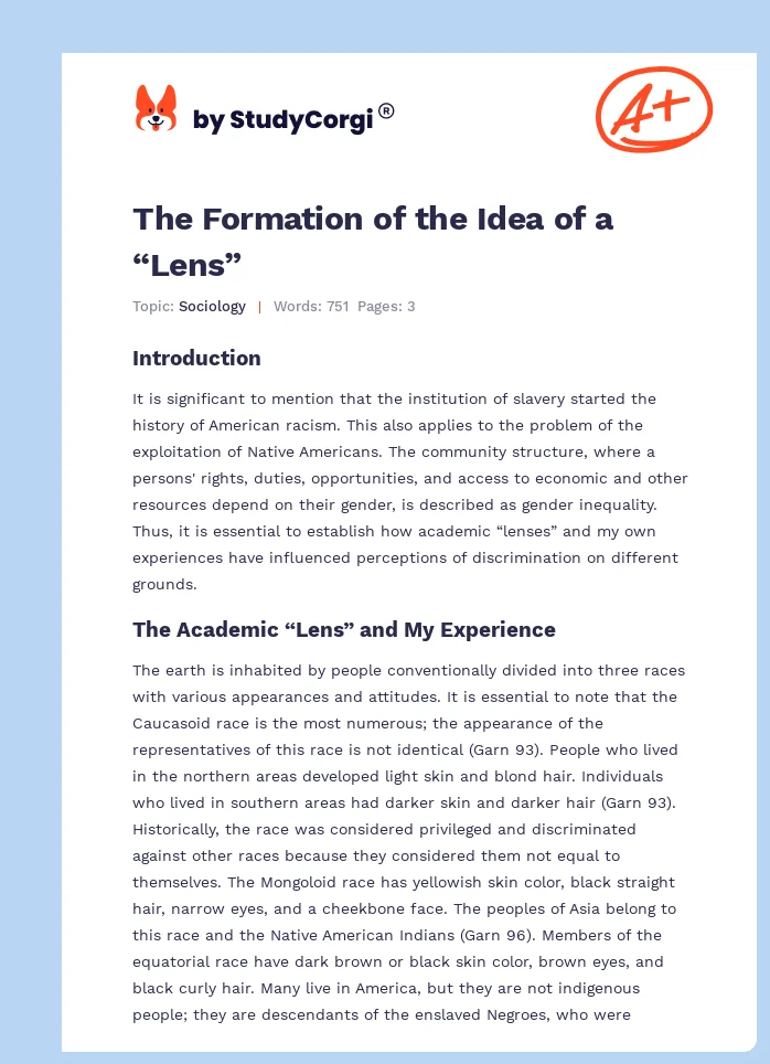 The Formation of the Idea of a “Lens”. Page 1