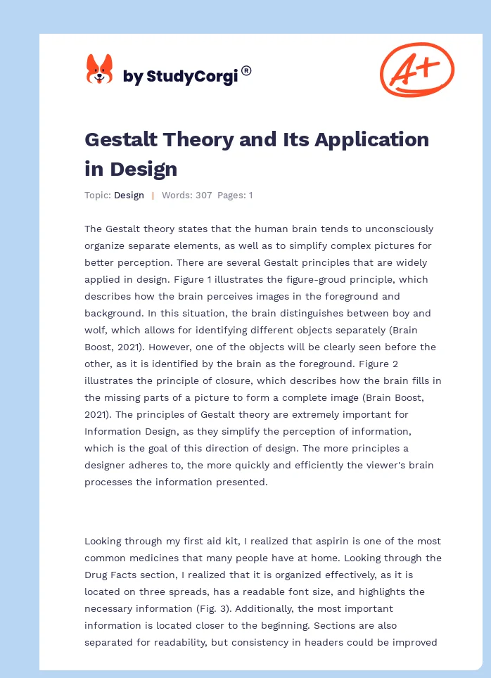 Gestalt Theory and Its Application in Design. Page 1