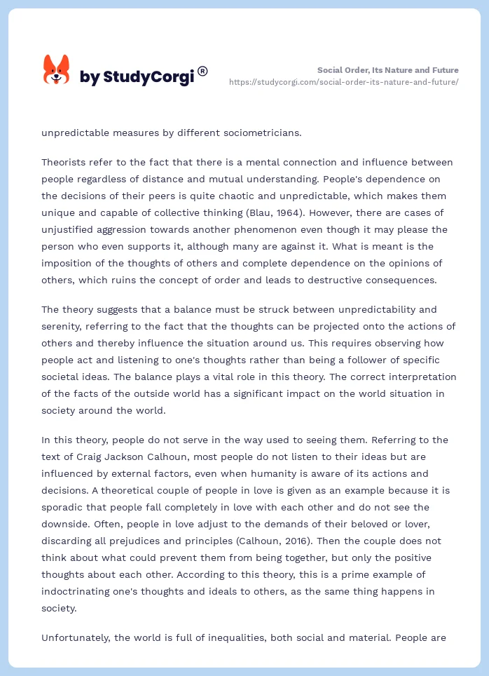 Social Order, Its Nature and Future. Page 2