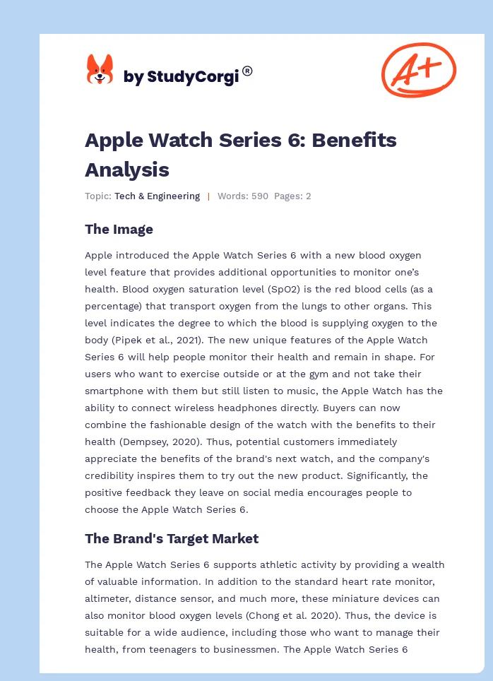 Apple Watch Series 6: Benefits Analysis. Page 1