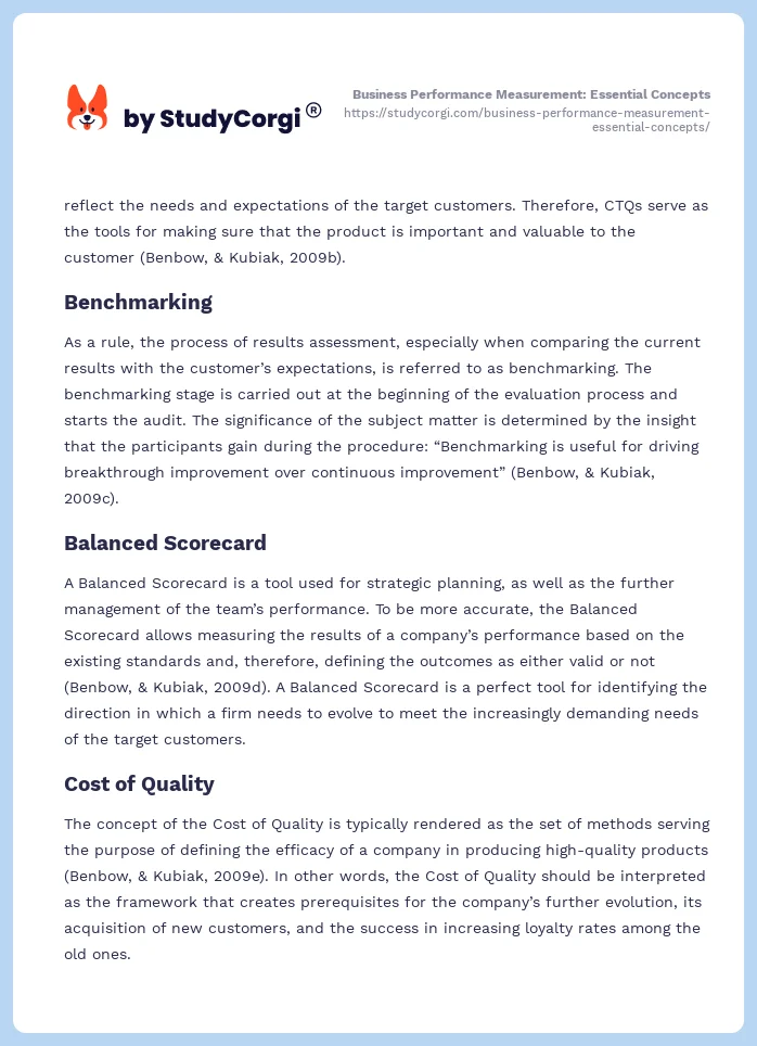 Business Performance Measurement: Essential Concepts. Page 2