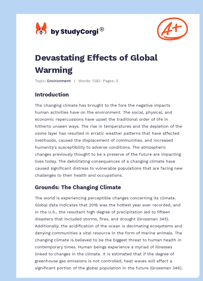 Devastating Effects of Global Warming. Page 1