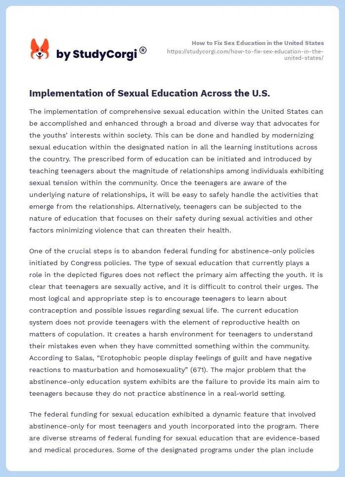 How to Fix Sex Education in the United States. Page 2