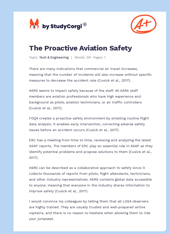 The Proactive Aviation Safety. Page 1