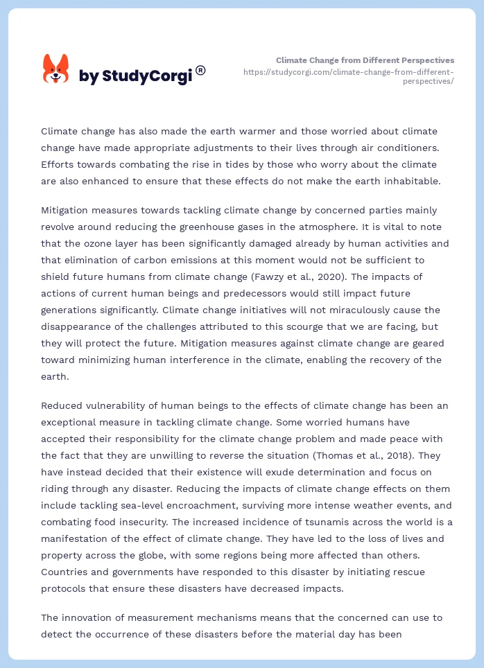 Climate Change from Different Perspectives. Page 2