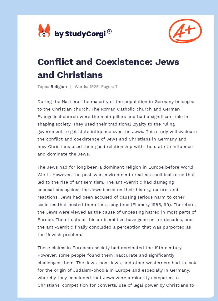 Conflict and Coexistence: Jews and Christians. Page 1