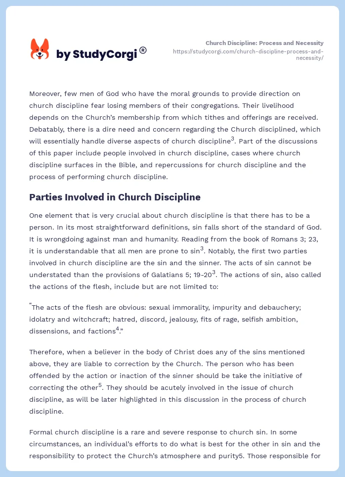 Church Discipline: Process and Necessity. Page 2