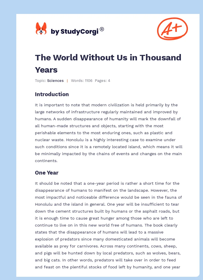 The World Without Us in Thousand Years. Page 1