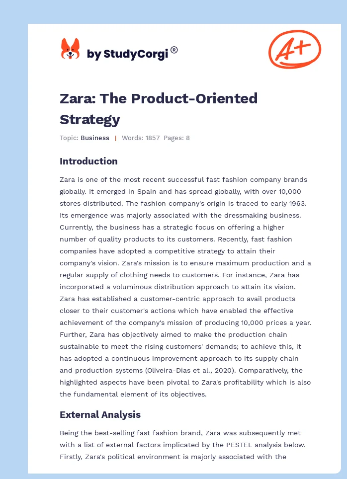 Zara: The Product-Oriented Strategy. Page 1