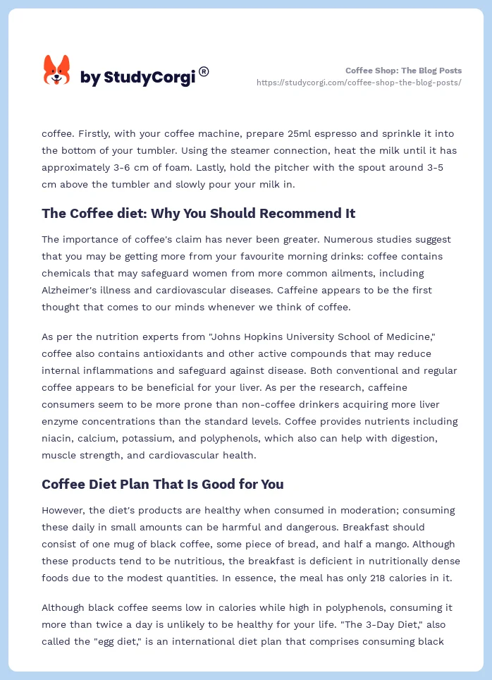 Coffee Shop: The Blog Posts. Page 2