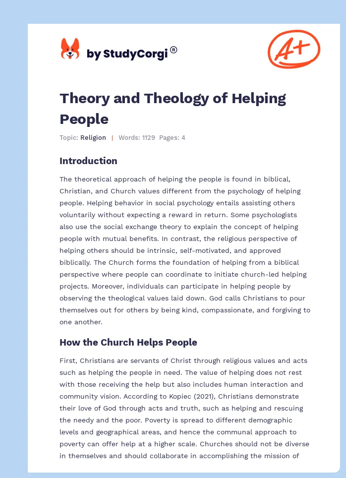Theory and Theology of Helping People. Page 1