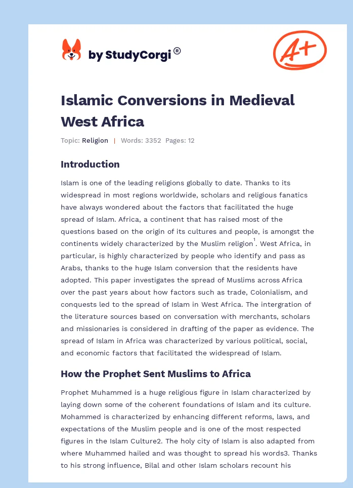 Islamic Conversions in Medieval West Africa. Page 1