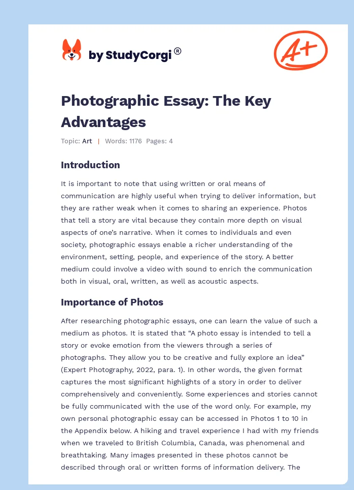 Photographic Essay: The Key Advantages. Page 1