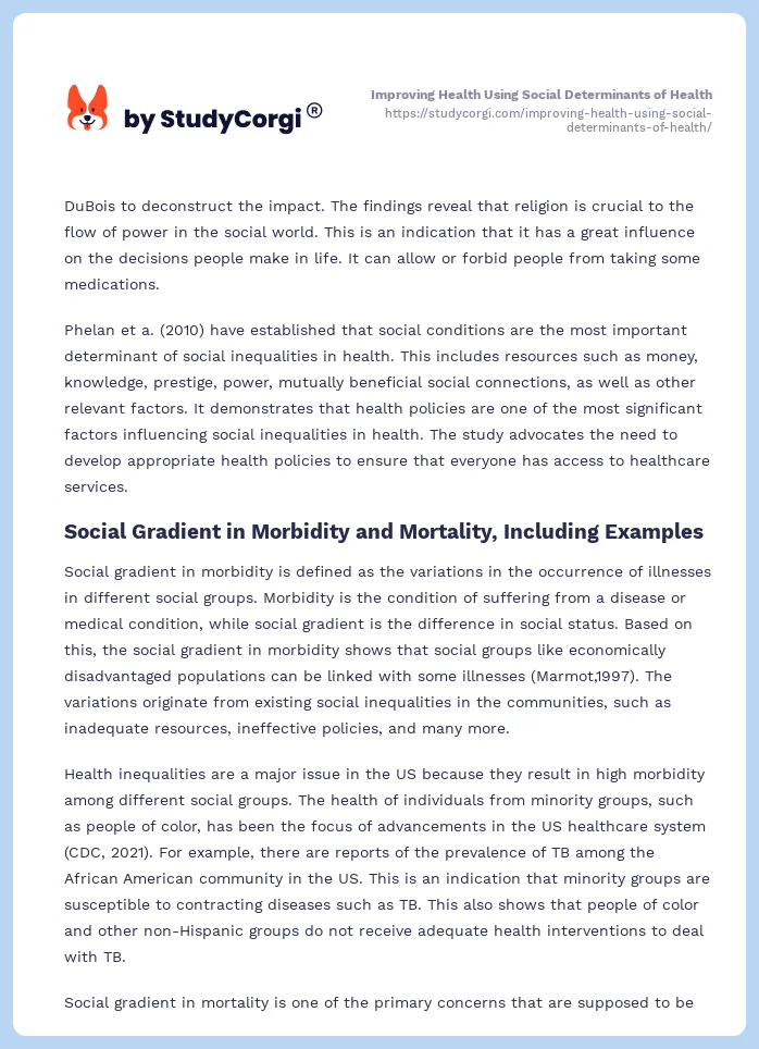 Improving Health Using Social Determinants of Health. Page 2