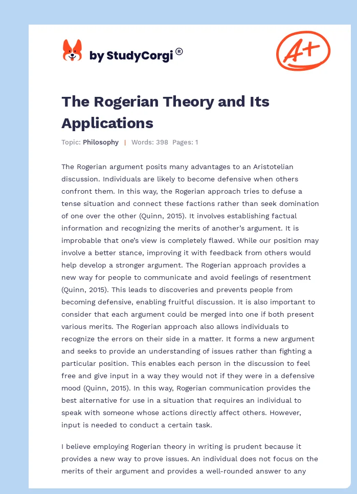 The Rogerian Theory and Its Applications. Page 1