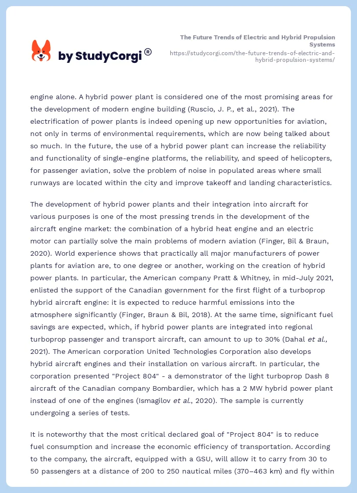 The Future Trends of Electric and Hybrid Propulsion Systems. Page 2