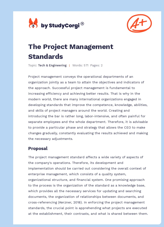 The Project Management Standards. Page 1