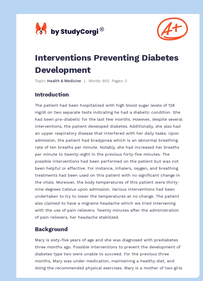 Interventions Preventing Diabetes Development. Page 1