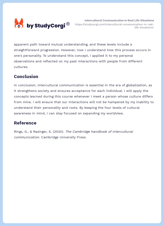 Intercultural Communication in Real Life Situations. Page 2