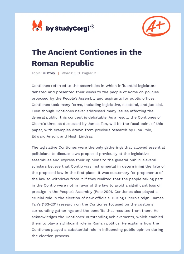 The Ancient Contiones in the Roman Republic. Page 1