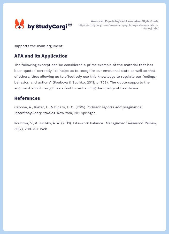 American Psychological Association Style Guide. Page 2