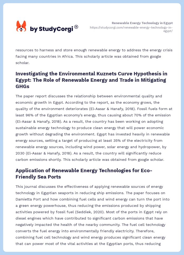 Renewable Energy Technology in Egypt. Page 2