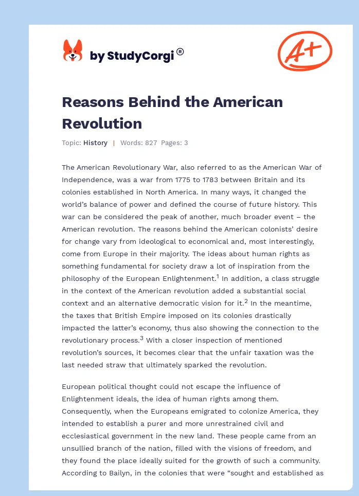 The American Revolution Period. Page 1
