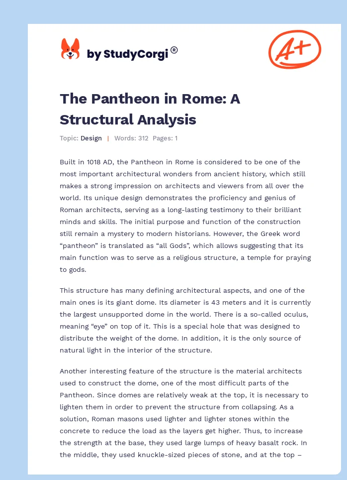 The Pantheon in Rome: A Structural Analysis. Page 1