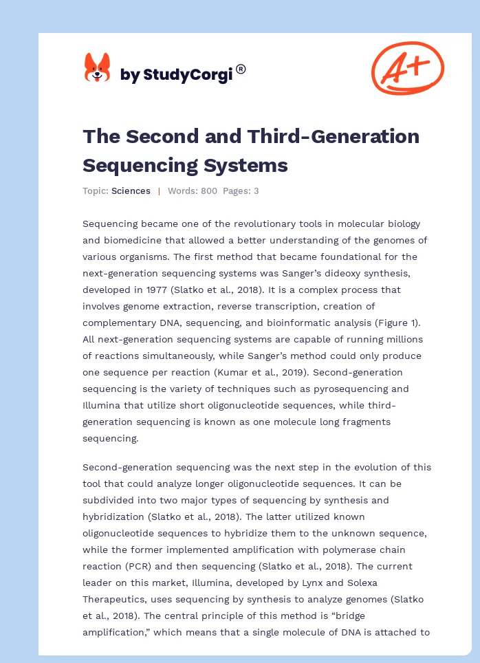 The Second and Third-Generation Sequencing Systems. Page 1