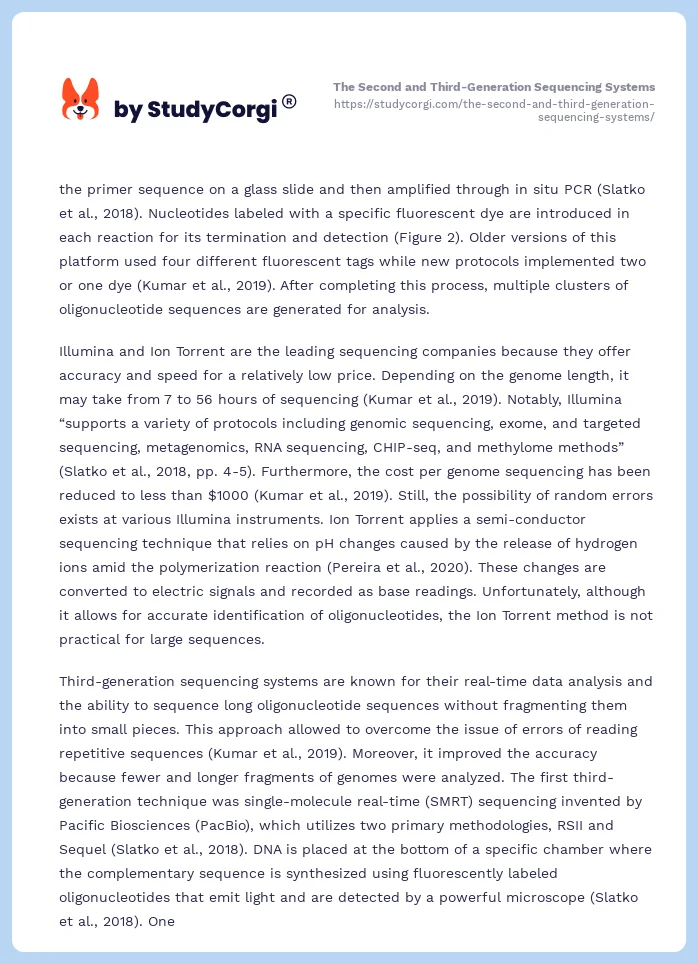 The Second and Third-Generation Sequencing Systems. Page 2