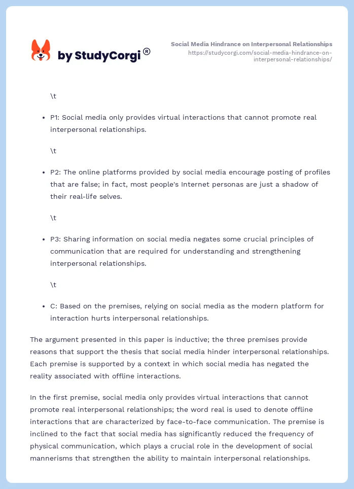 Social Media Hindrance on Interpersonal Relationships. Page 2