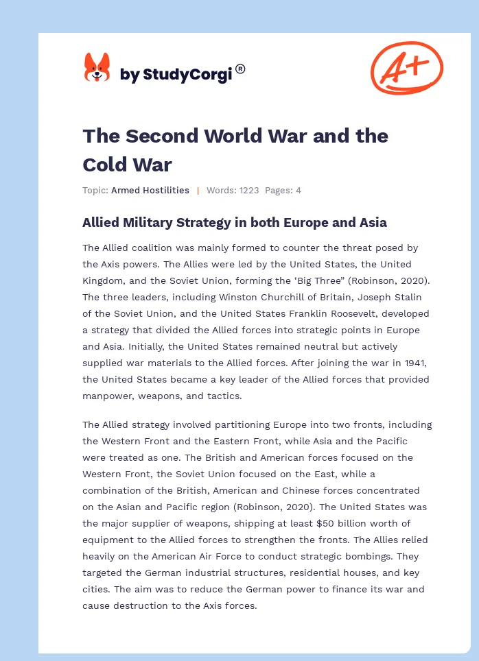 The Second World War and the Cold War. Page 1