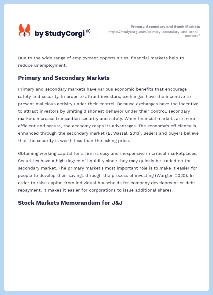 Primary, Secondary and Stock Markets. Page 2