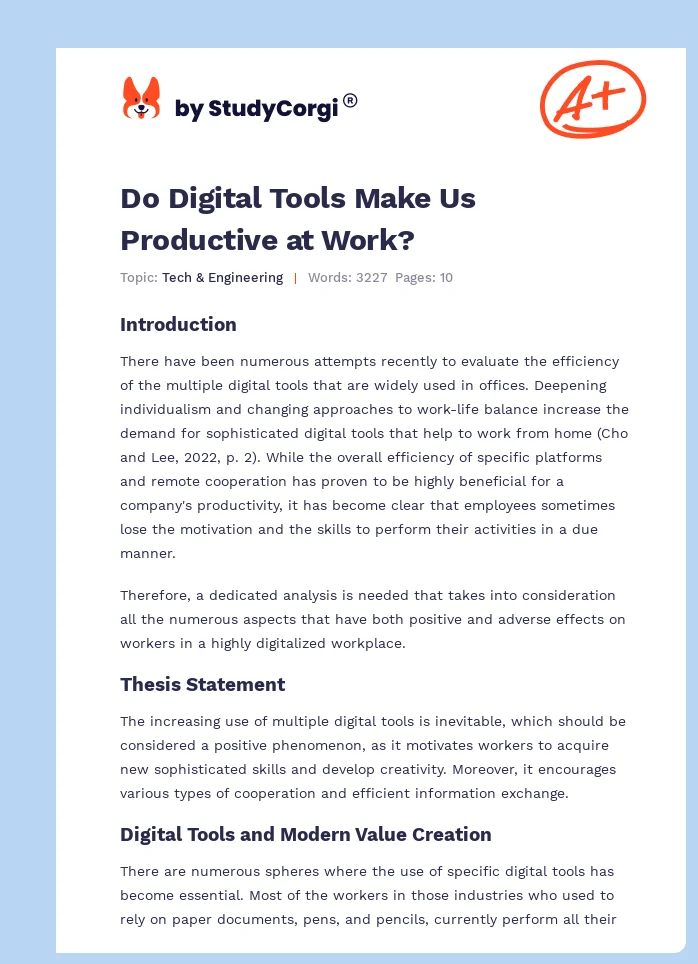 Do Digital Tools Make Us Productive at Work?. Page 1