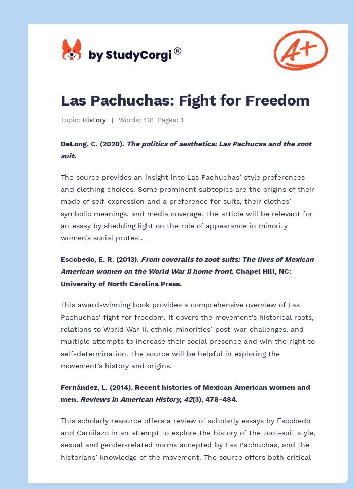 Las Pachuchas: Fight for Freedom. Page 1