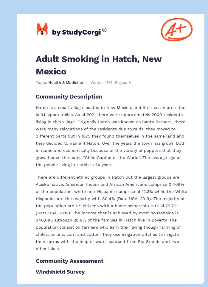 Adult Smoking in Hatch, New Mexico. Page 1