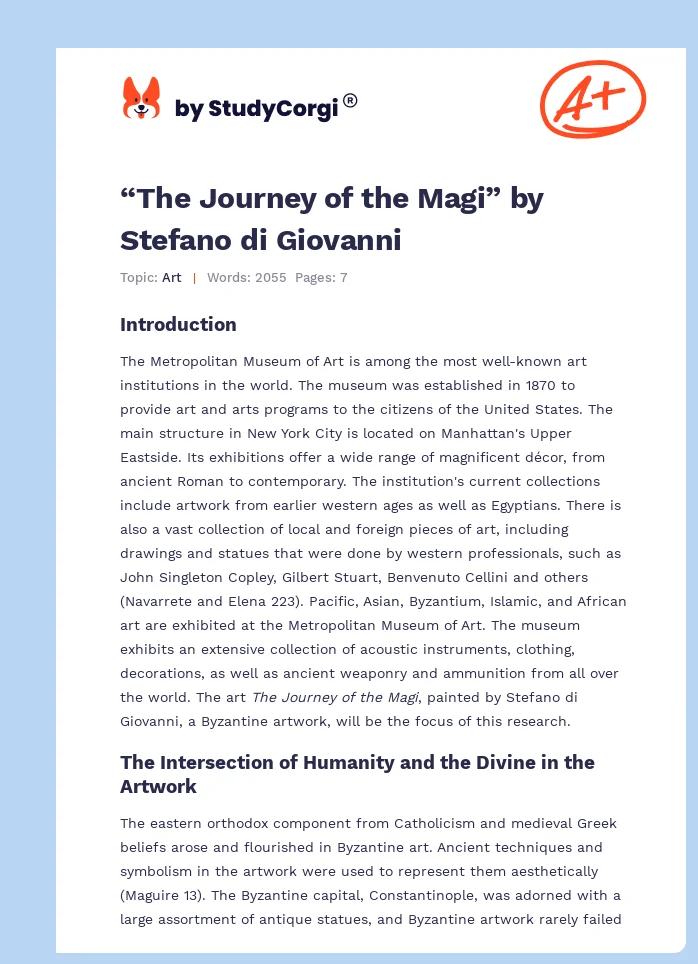 “The Journey of the Magi” by Stefano di Giovanni. Page 1