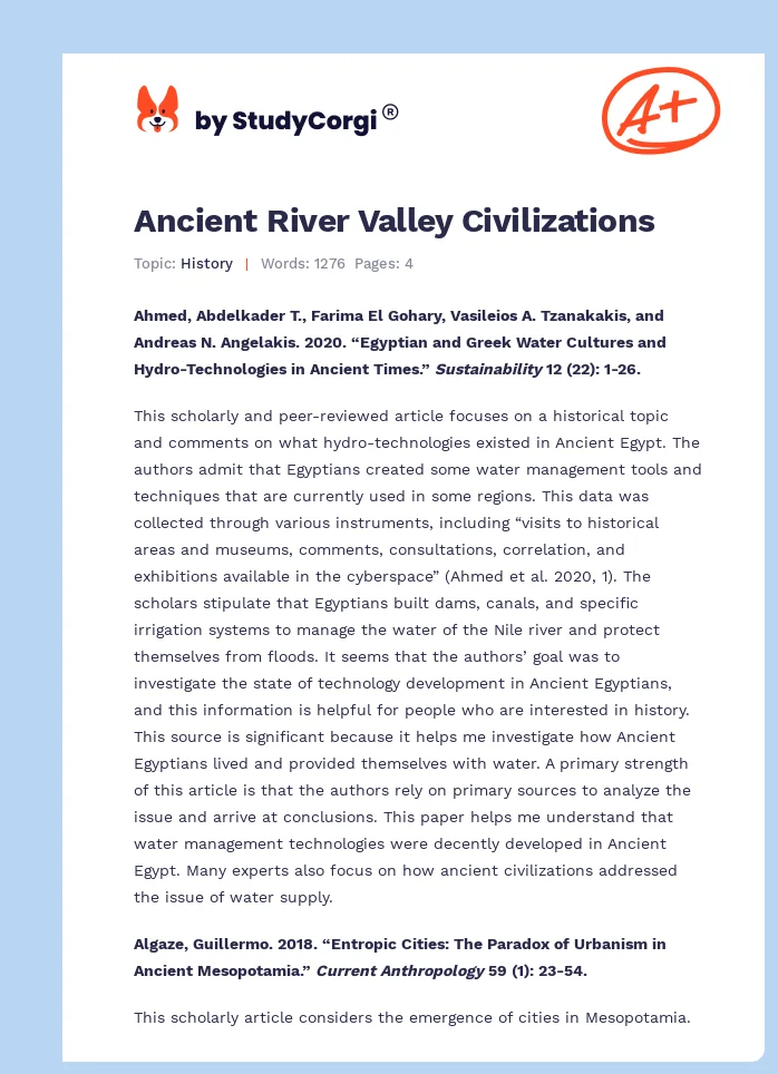 Ancient River Valley Civilizations. Page 1