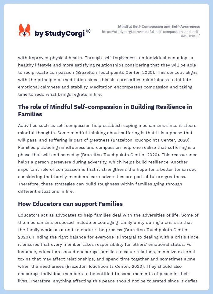 Mindful Self-Compassion and Self-Awareness. Page 2