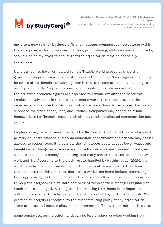 Workforce Revitalization Post-COVID-19: A Malaysian Chapter. Page 2