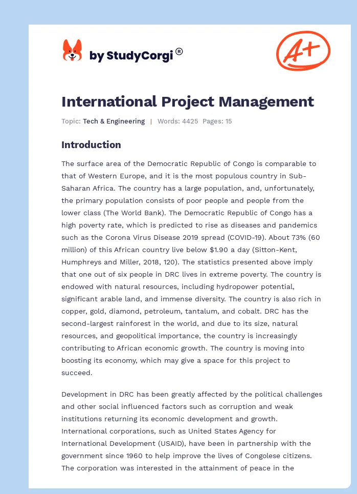 International Project Management. Page 1
