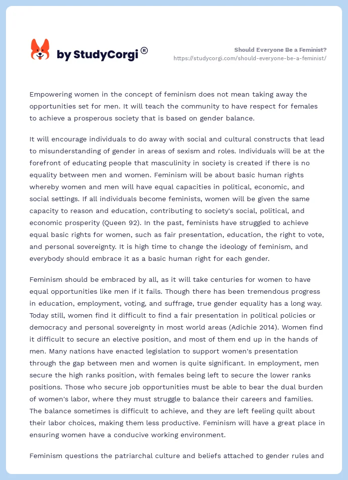 Should Everyone Be a Feminist?. Page 2