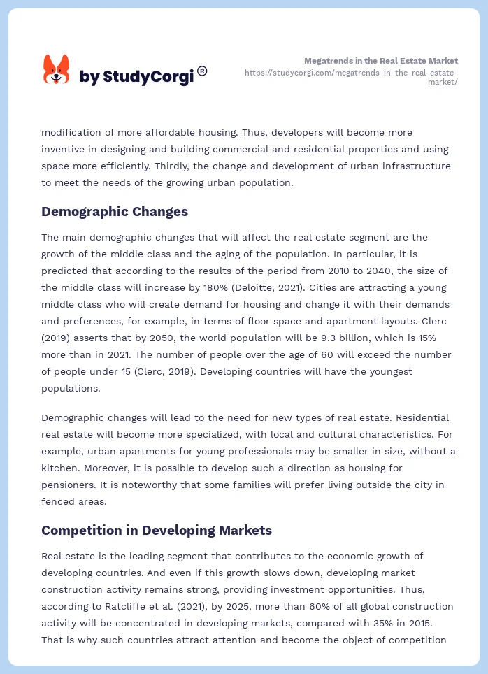 Megatrends in the Real Estate Market. Page 2