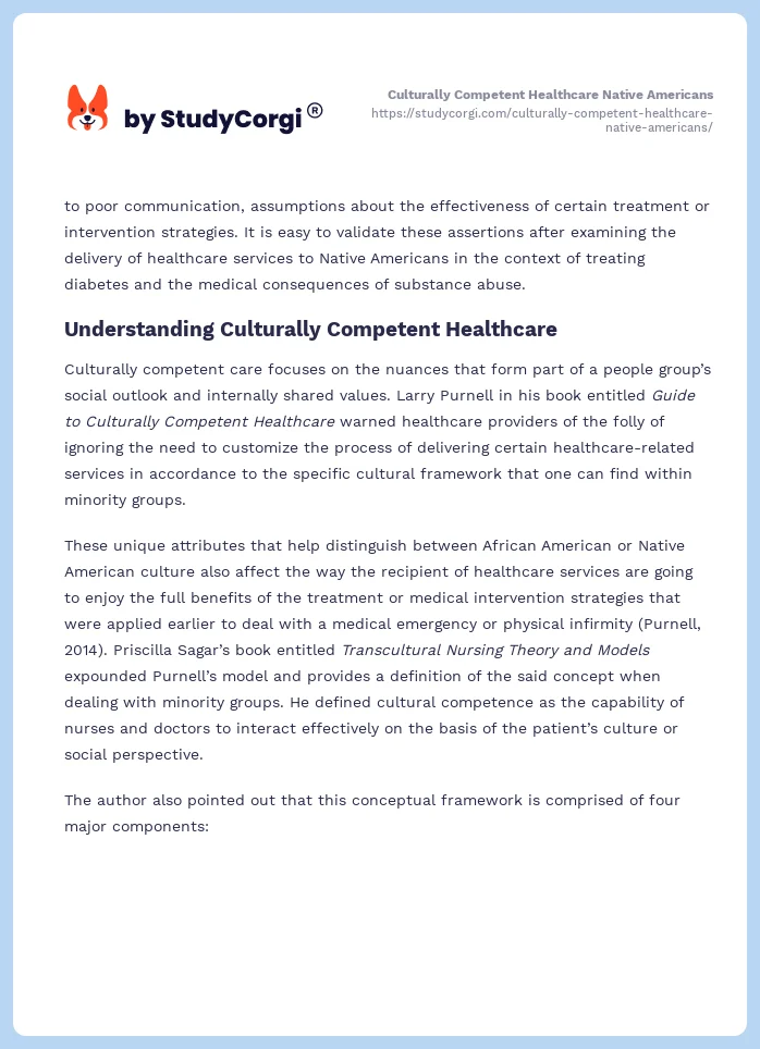 Culturally Competent Healthcare Native Americans. Page 2