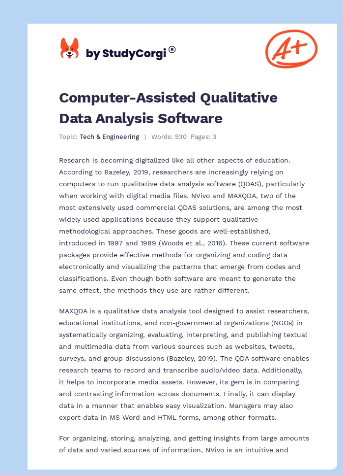 Computer-Assisted Qualitative Data Analysis Software. Page 1