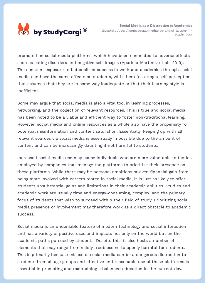 Social Media as a Distraction in Academics. Page 2