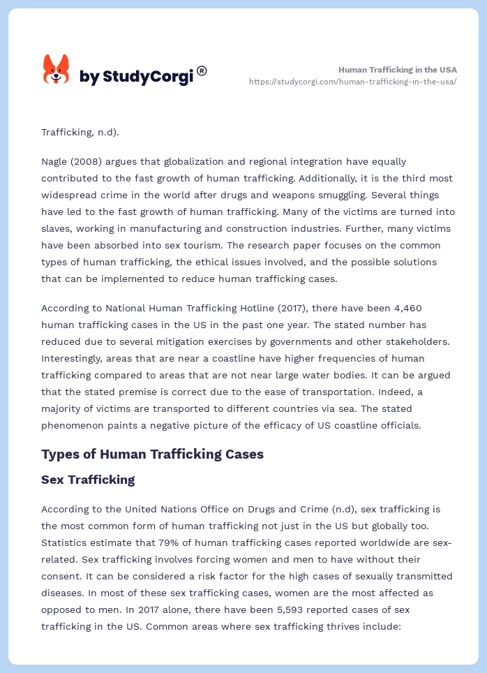 Human Trafficking in the USA. Page 2